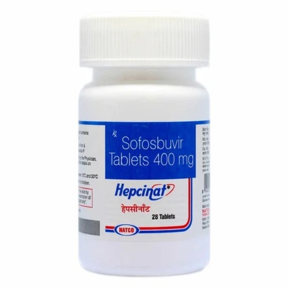 Hepcinat 400mg Tablets - 28 Coated Tablets, Contains Sofosbuvir, For Chronic Hepatitis C Treatment, Keep Away From Children And Pets