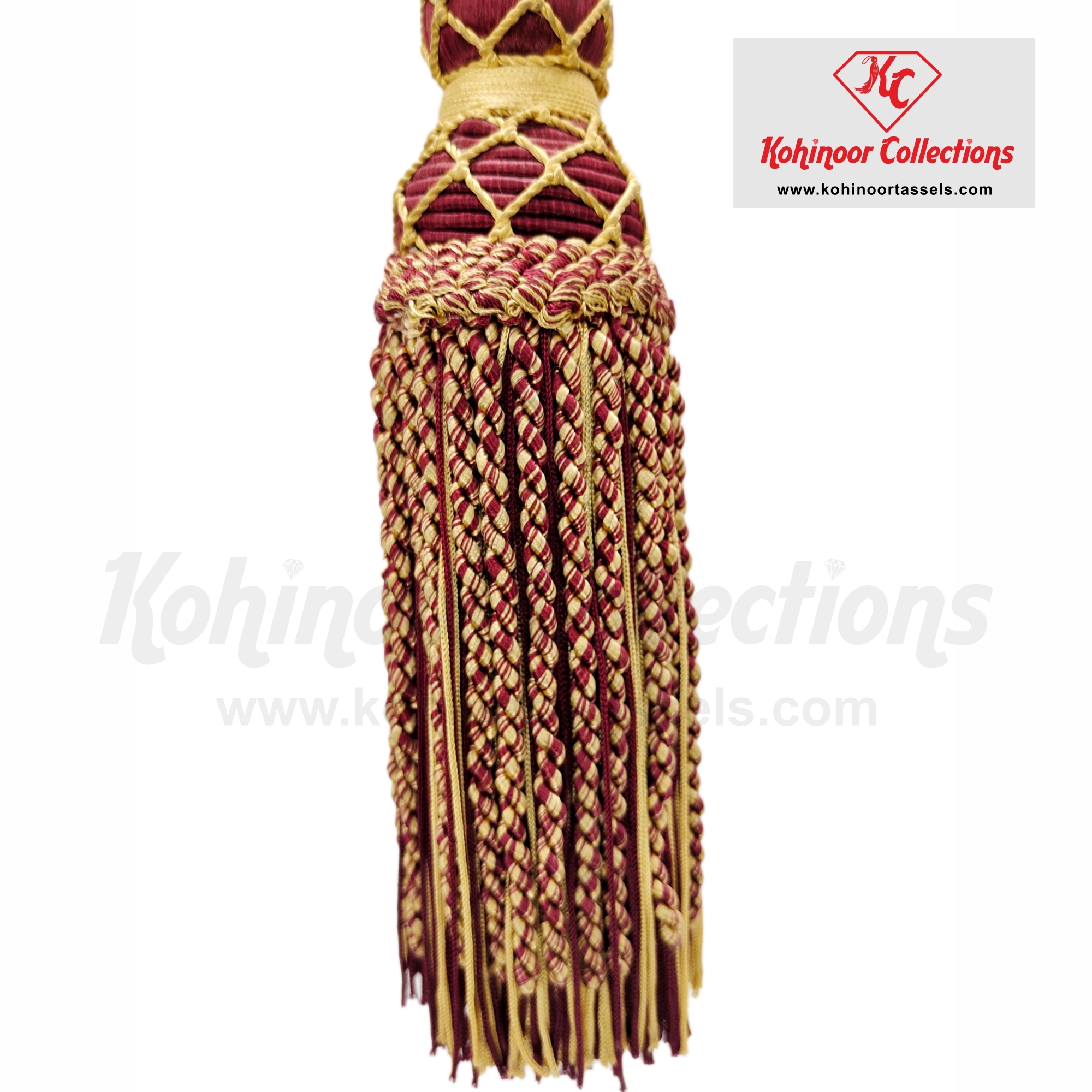 Curtain Tie Back (Kctb2012) - Silk Material, 12-18 Inches Length, Burgundy Color | Handmade, Elegant Design, Durable & Stylish Functionality