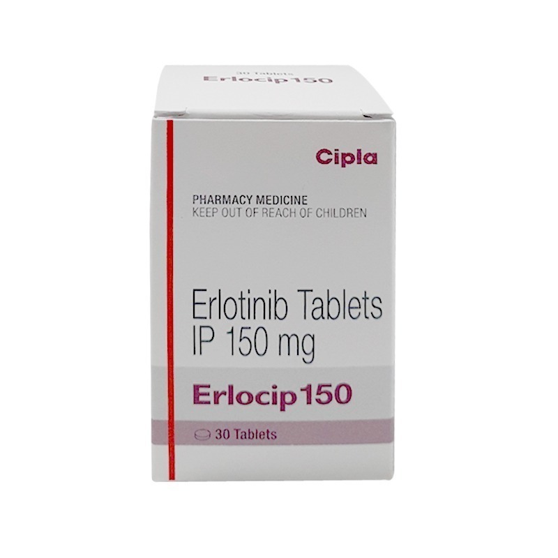 Erlocip 150mg Tablets - Erlotinib Hydrochloride, Titanium Dioxide Coated, Contains 30 Tablets, Dosage As Directed By Physician, For Non-small Cell Lung Cancer