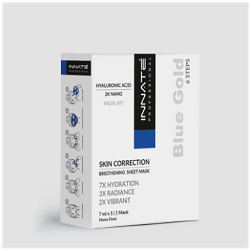 Blue Gold Hyaluronic Acid Facial Kit With Sheet Mask Trial Pack No Side Effect