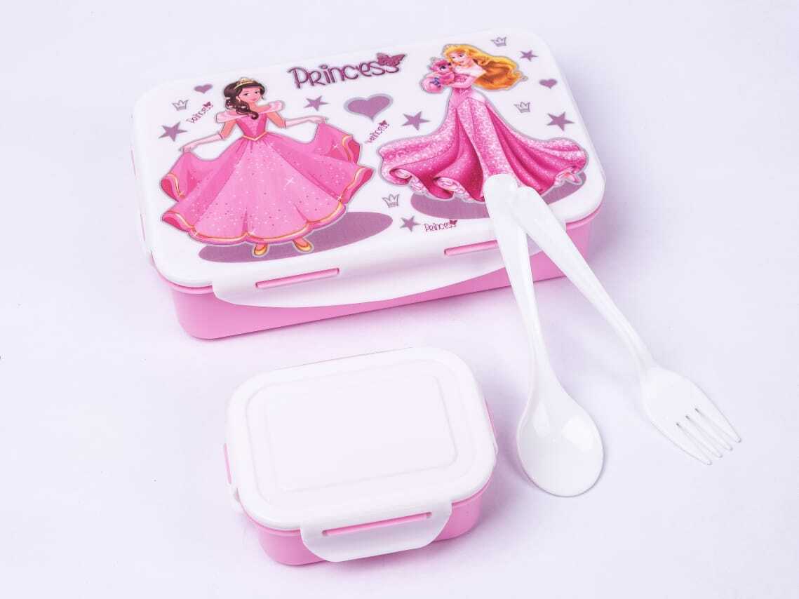 Lunchex Kid Lunch Box - Plastic, 2-compartment Design | Leak Proof, Compact, Easy To Carry With High Quality Handle, Bpa Free