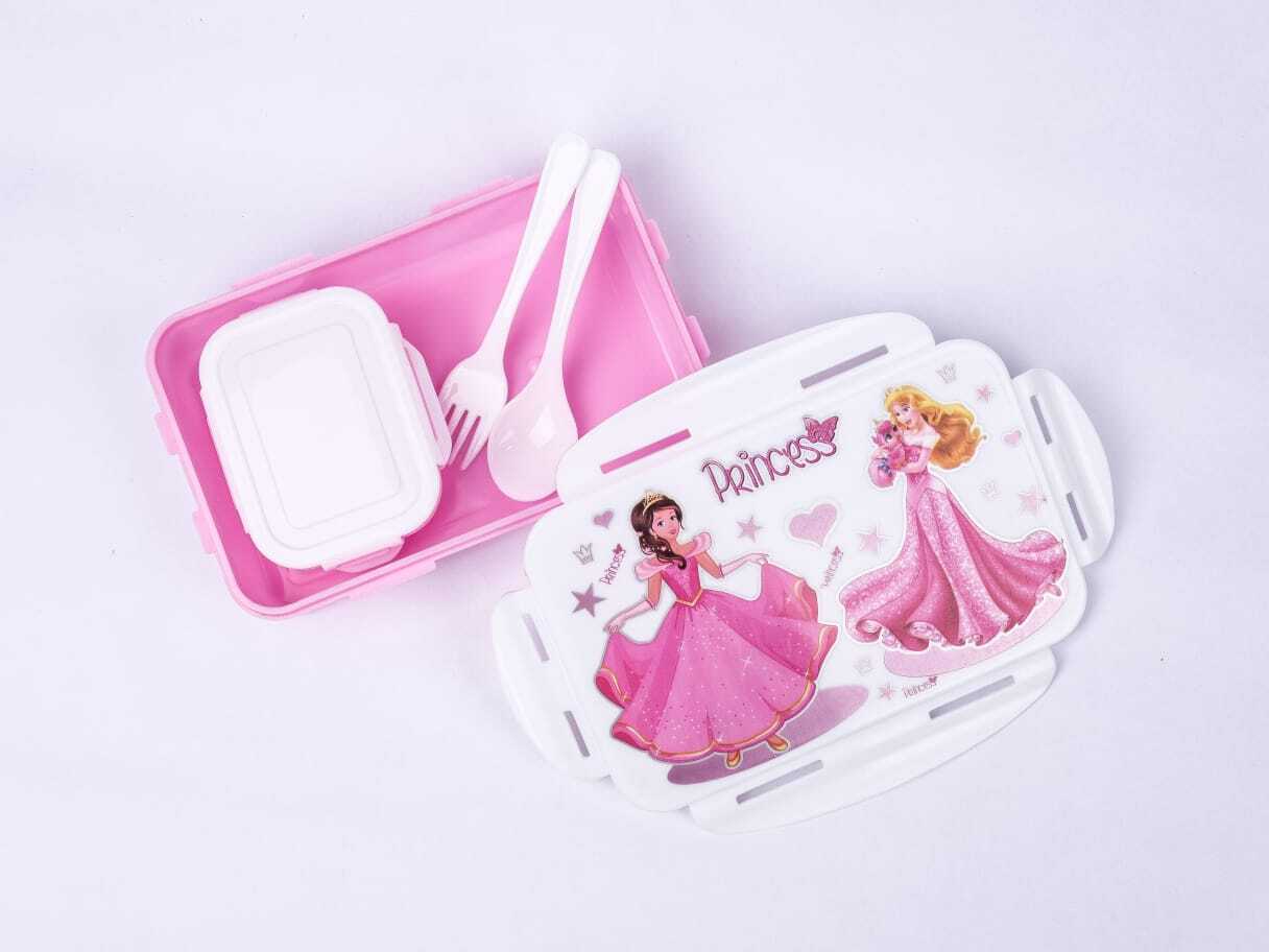 Lunchex Kid Lunch Box - Plastic, 2-compartment Design | Leak Proof, Compact, Easy To Carry With High Quality Handle, Bpa Free