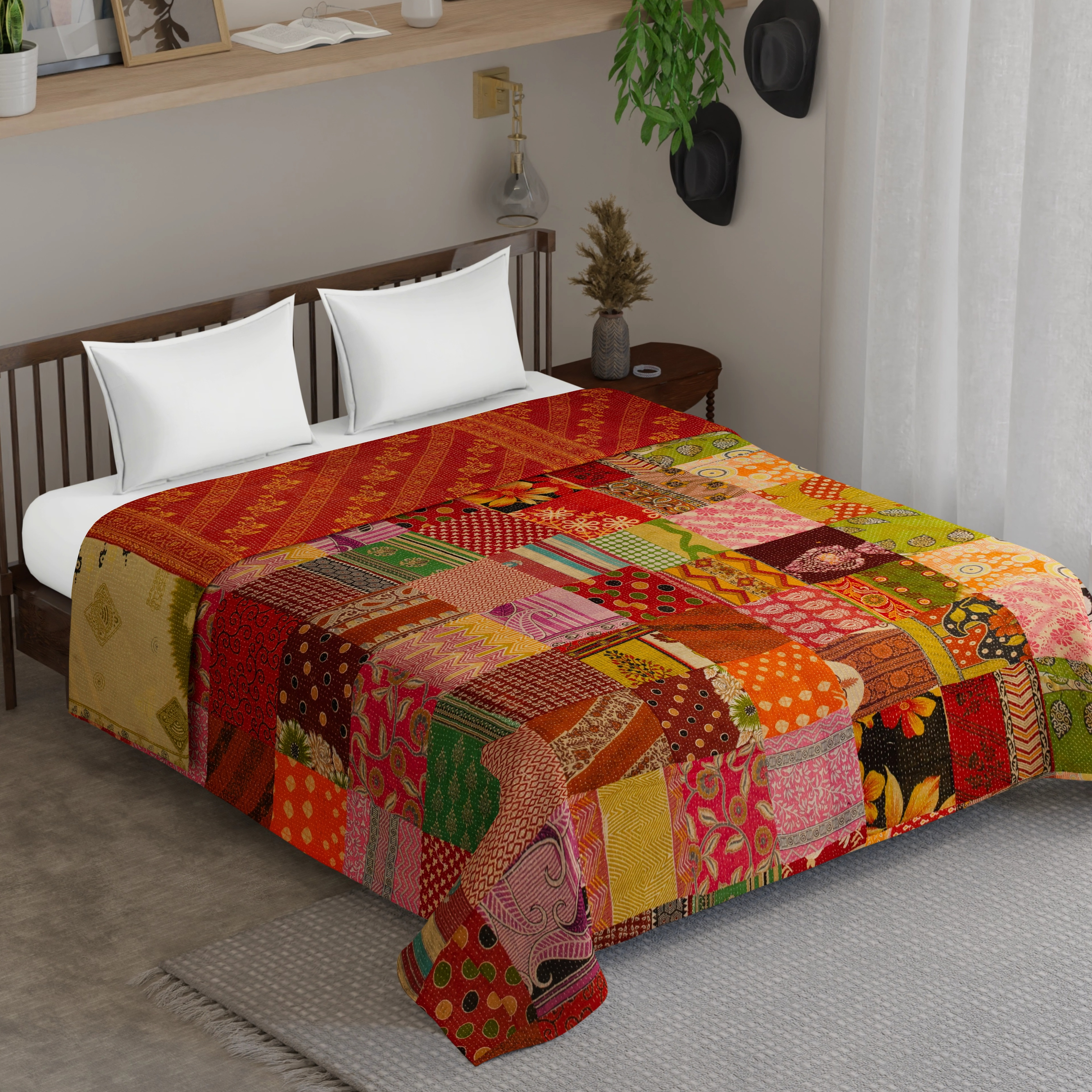 Vintage Kantha Patchwork Gudari - Color: Available In Different Colour