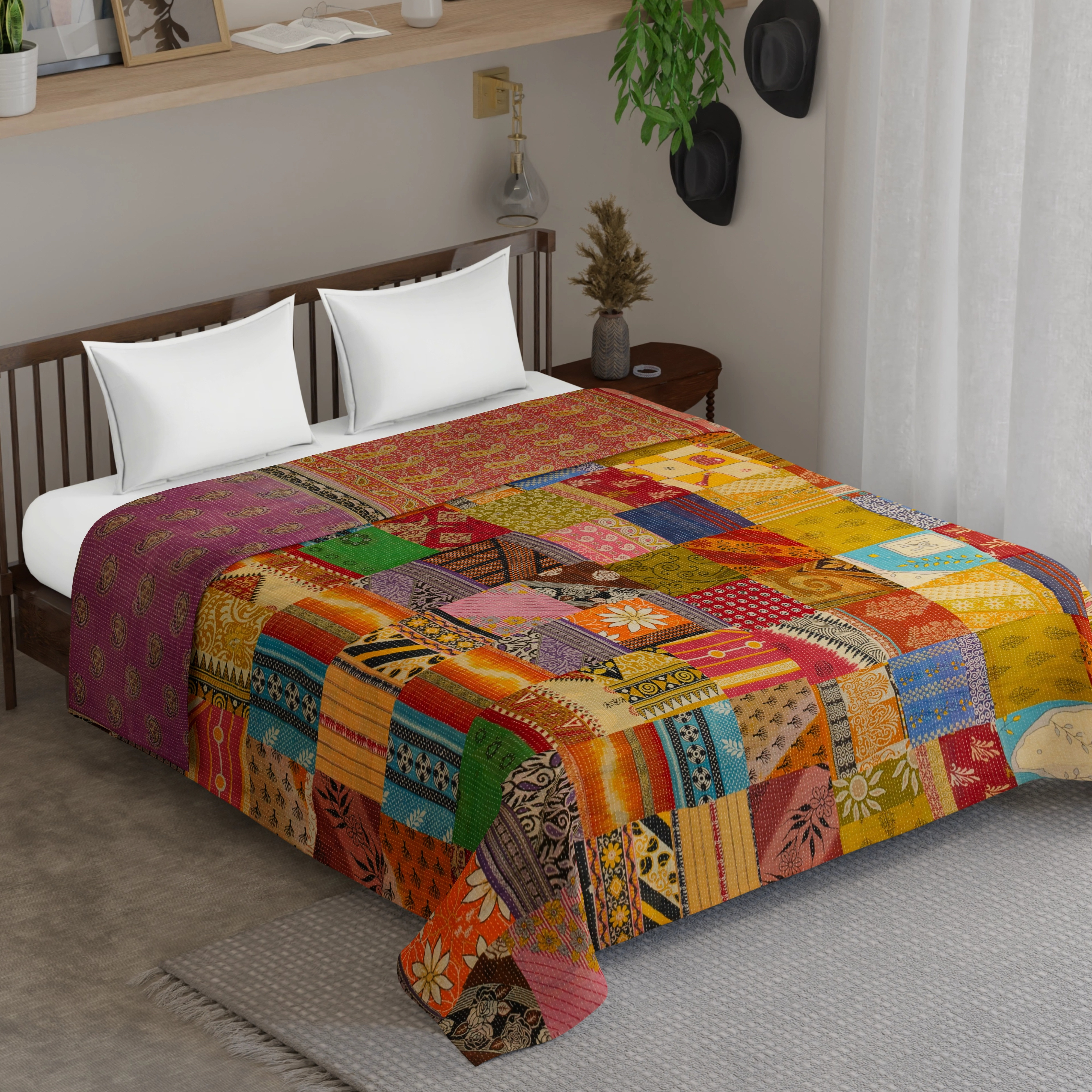 Vintage Kantha Patchwork Gudari - Color: Available In Different Colour