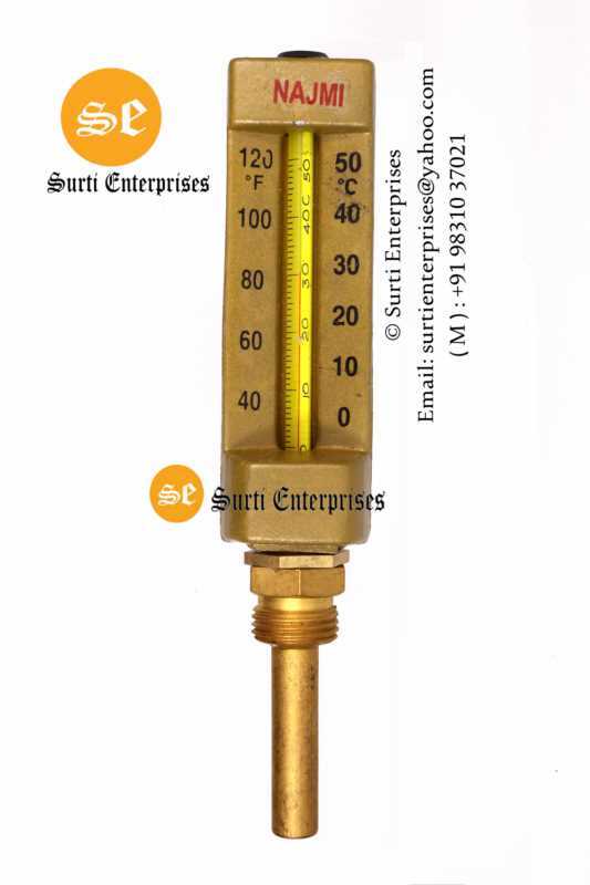 Sika Type / V Form Industrial Thermometer - Die Cast Aluminium & Ss 304 Case, 100/150 Mm Dial Size, Ip-65 Weatherproof Protection, Glycerine Filled Option