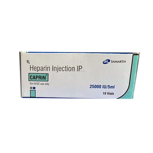 Heparin Injection Ip - 5 Ml Vial Pack Of 10 | Liquid Drug For Blood Clot Prevention, Requires Prescription, Store In Cool & Dry Place