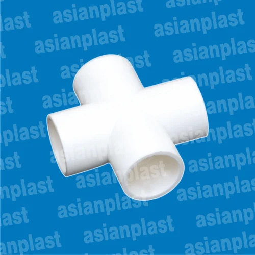UPVC Cross Tee - 1/2" to 1" Size, White Color with 2-5mm Thickness | Female Connection, Customizable Working Pressure