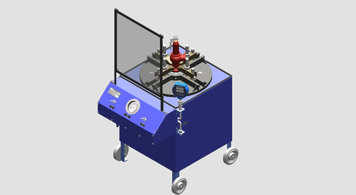 Valve Test Bench Economy Model - High Pressure Testing for Valves Up to 8 Inches | 4-Jaw Clamping, Easy Operation, Safety Screen