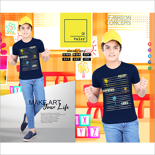 Rock Star Kids T-shirt - Cotton Blend, Various Colors | Printed Pattern, O-neck Collar, Unisex For Children