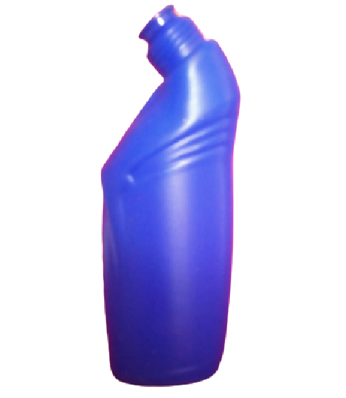 Toilet Cleaner Liquid Bottle - 250ml Capacity, Blue Plastic, Screw Cap Sealing, Oval Shape, Includes Nozzle Inner & Cap