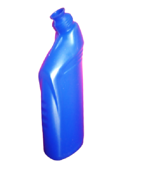 Toilet Cleaner Liquid Bottle - 250ml Capacity, Blue Plastic, Screw Cap Sealing, Oval Shape, Includes Nozzle Inner & Cap