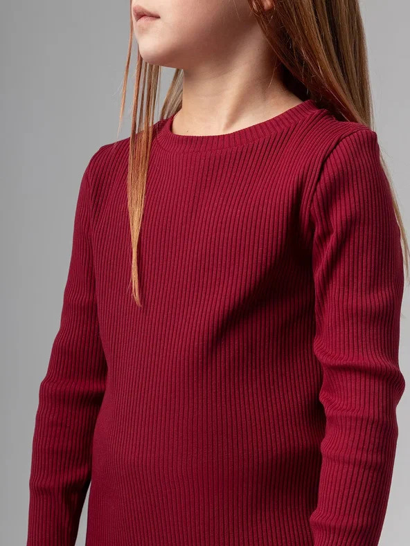 Long-slieeve 7-237u - 92% Cotton 8% Lycra, Burgundy Color | Cozy Fit, Oversized Style, Crew Neck, Durable Fabric, Soft Touch, Easy Care