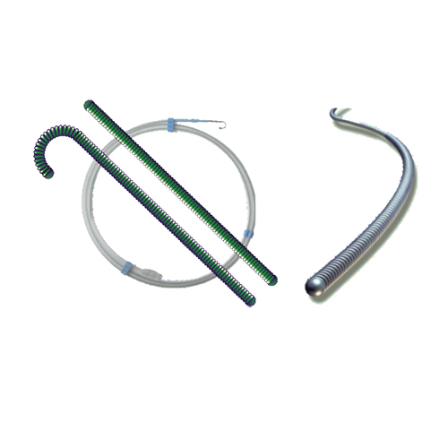 सिल्वर एंड ग्रीन गाइड वायर.