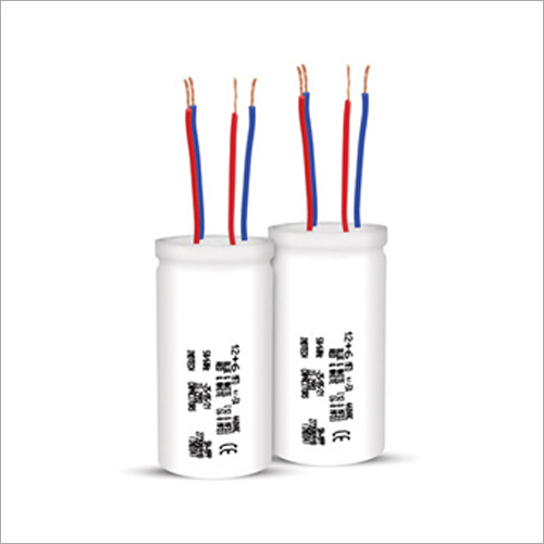 MPP Dual Capacitors For Washing Machines - Plastic Material, Cylindrical Shape, Classic White Color, 50 Hertz Frequency | 1 Year Warranty, Reliable Performance