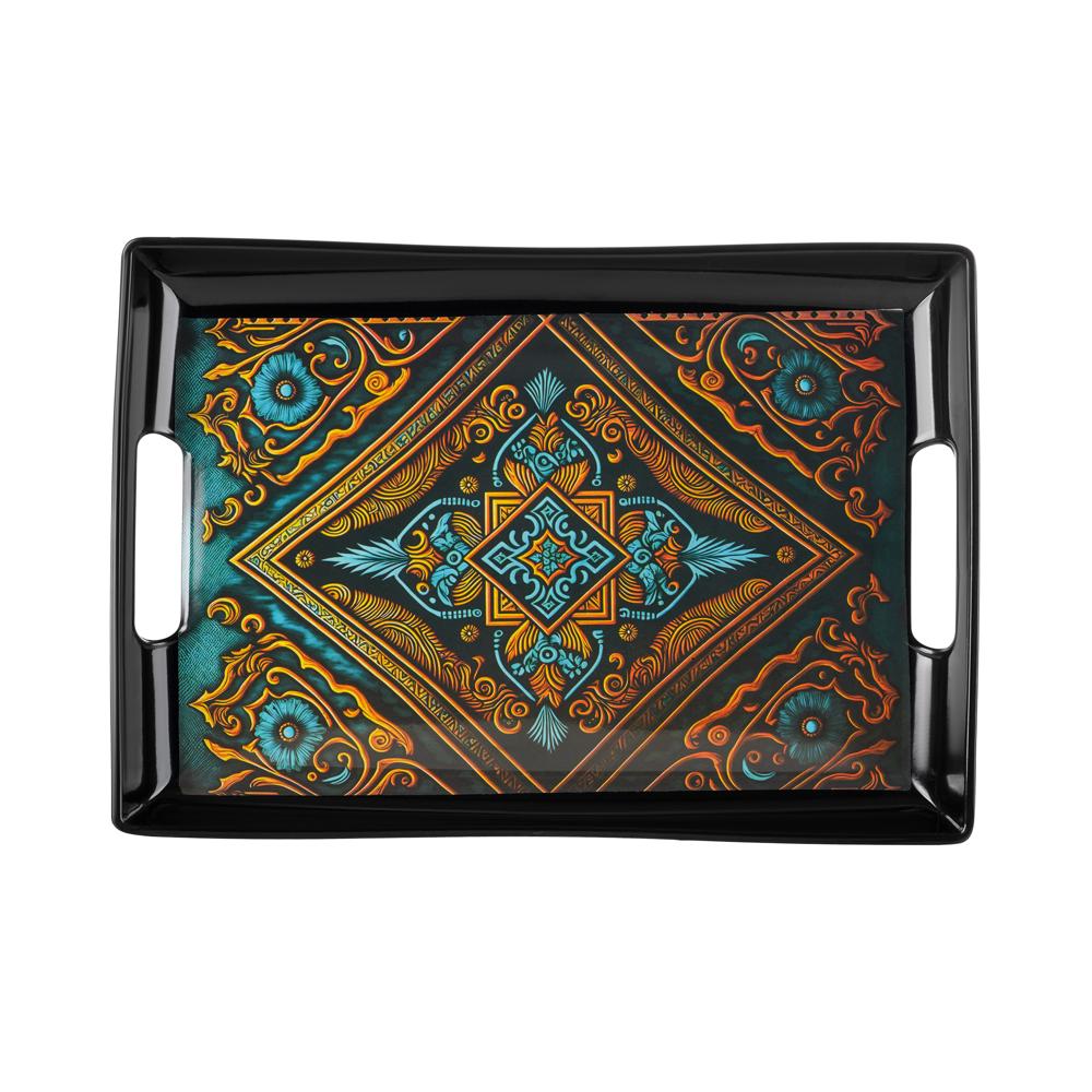 Priyanka Tray - Printed Design, Glossy Finish | Good Quality White Color
