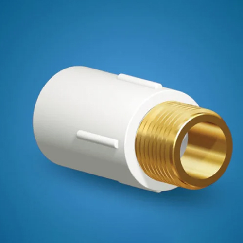 UPVC Brass MTA - 1/2 to 2 Inch, White-Golden Rectangular Design | ASTM Certified, 1 Year Warranty, Durable and Versatile Plumbing Solution