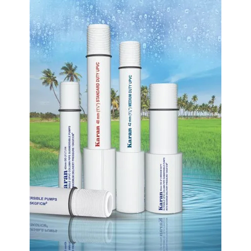 Upvc Column Pipe - 2 Inch Diameter, 3 Meter Length , White Round Design With 1-year Warranty For Efficient Underground Water Supply