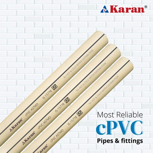 Cpvc Round Pipe - 1/2 Inch Diameter White Color | Hot & Cold Water Supply 1-year Warranty