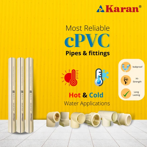 Cpvc Round Pipe - 1/2 Inch Diameter White Color | Hot & Cold Water Supply 1-year Warranty