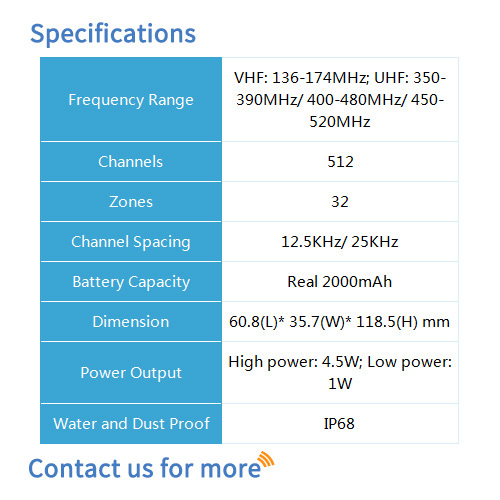 Bf-td512 Enhanced Conventional Portable Radio - Dimension (L*w*h): 60.8*35.7*118.5 Millimeter (Mm)
