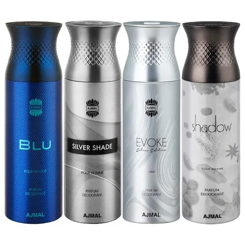 Ajmal Blu And Silver Shade And Evokesilver Edition Homme And Shadow Homme Deo Spray For Men 200ml Each Gender: Male