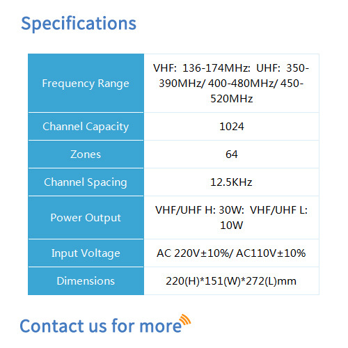 Bf Tm950 Vhf-uhf Dmr Base Radio Frequency Range (Hz): 50-60 Hertz (Hz)