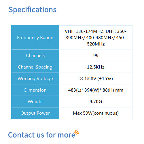 Bf-tr8050 Dmr Repeater Frequency Range (Hz): 50 Hertz (Hz)