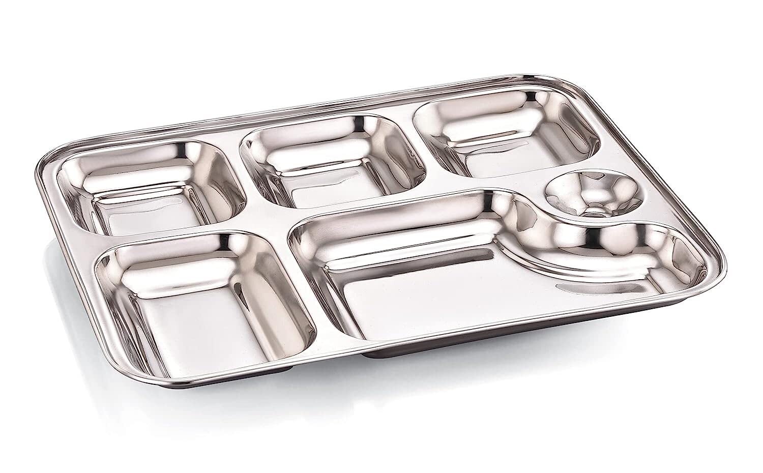 Silver Bhojan Patra Watika Compartment Plate