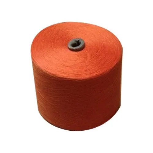 Polyester Orange Yarn - 100% Polyester, Light Weight , Durable - Vibrant Orange, Plain Character, Ideal For Textile Applications, Rolls Packaging