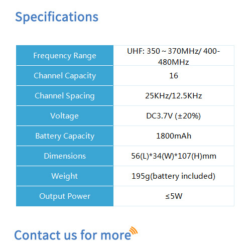 Bf-302 Compact Analog Two Way Radio - Dimension (L*w*h): 56*34*107 Millimeter (Mm)