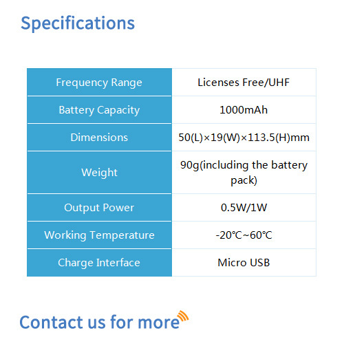 Bf-og200 Mini Analog Portable Two Way Radio Dimension (L*w*h): 50*19*113.5 Millimeter (Mm)
