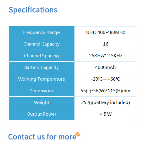 Bf-500 Analog Two Way Radio - Dimension (L*w*h): 55*36*115 Millimeter (Mm)