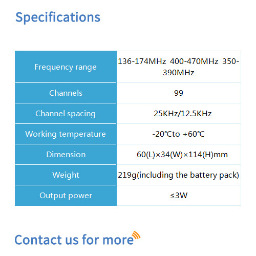 Bf-3111 Professional Fm Transceiver - Dimension (L*w*h): 60*34*114 Millimeter (Mm)