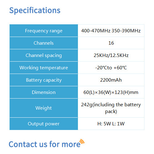 Bf-5110 Fm Two Way Radio - Dimension (L*w*h): 60*36*123 Millimeter (Mm)