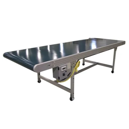 Portable PVC Belt Conveyor - Mild Steel Frame, 6.5 Feet Length, 1 Foot Width, Silver Color | Ideal for Packaging, 220 Volt Power