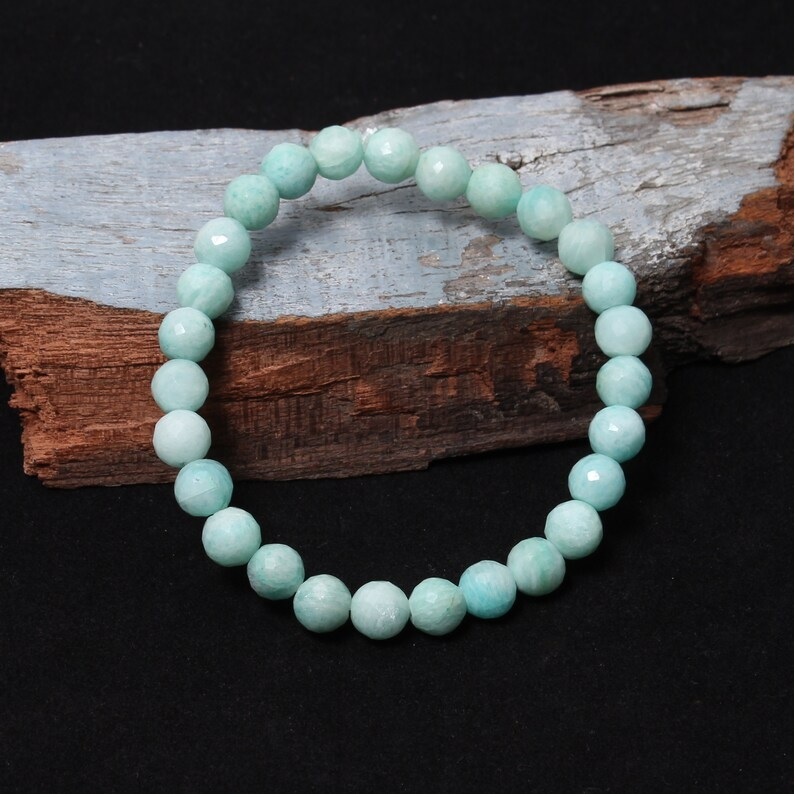 Amazonite Adjustable Charm Bracelet - Round Sea Blue Gemstone, Handmade Healing Jewelry For Fashion And Chakra Enhanced Energy