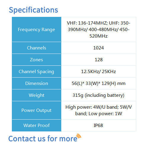 Bf-td930 Portable Trunking Radio Dimension (L*w*h): 56*33*129 Millimeter (Mm)