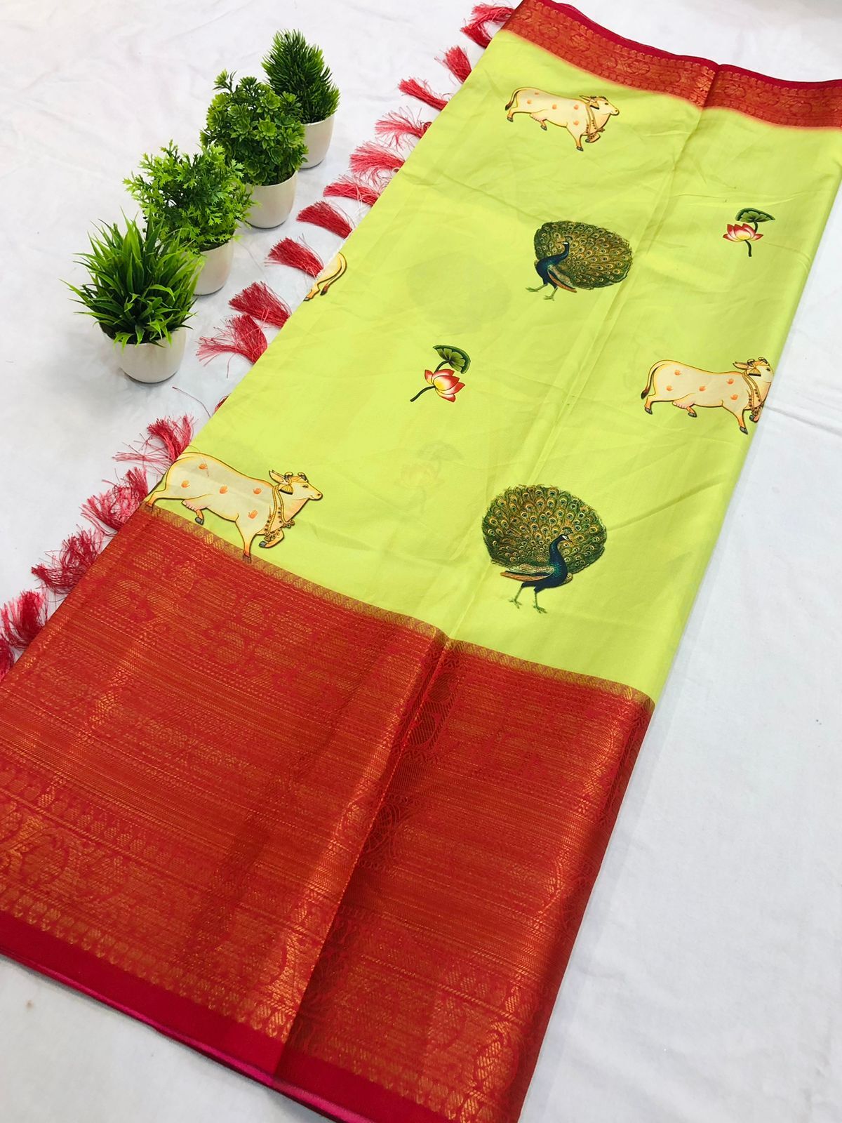 Beautiful Soft Banarasi Silk Kalamkari Sarees