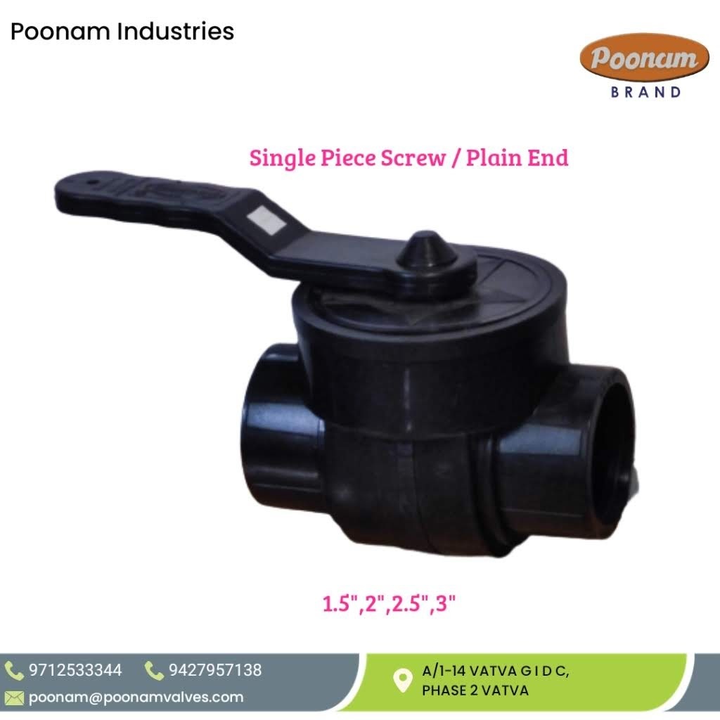 Single Piece Screw Plain End Valve - Application: Industrial