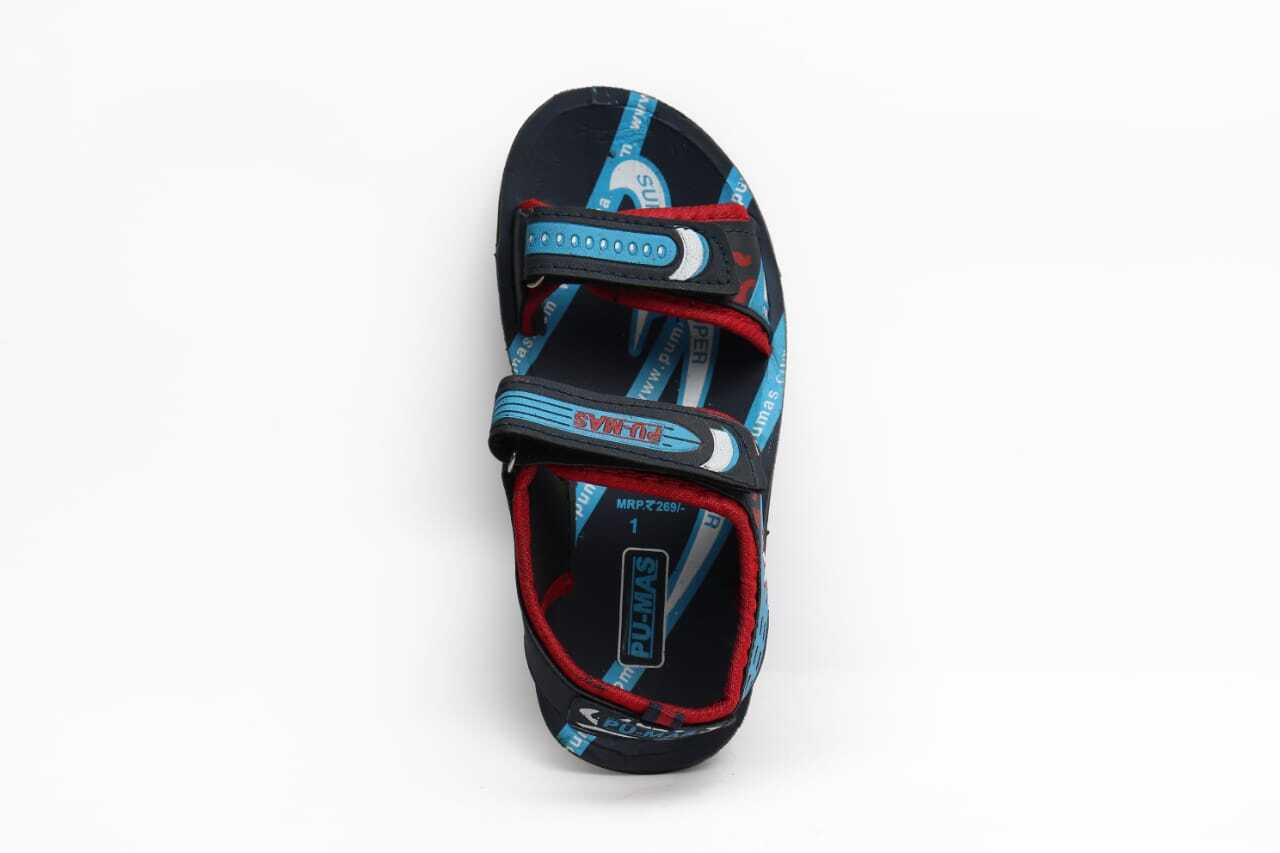 Mens Sandal With Black Sole - Synthetic Material, Size 11*13, 1*3, 4*5 | Blue Color, Buckle Type Style, Easy To Wash, All Season Comfort