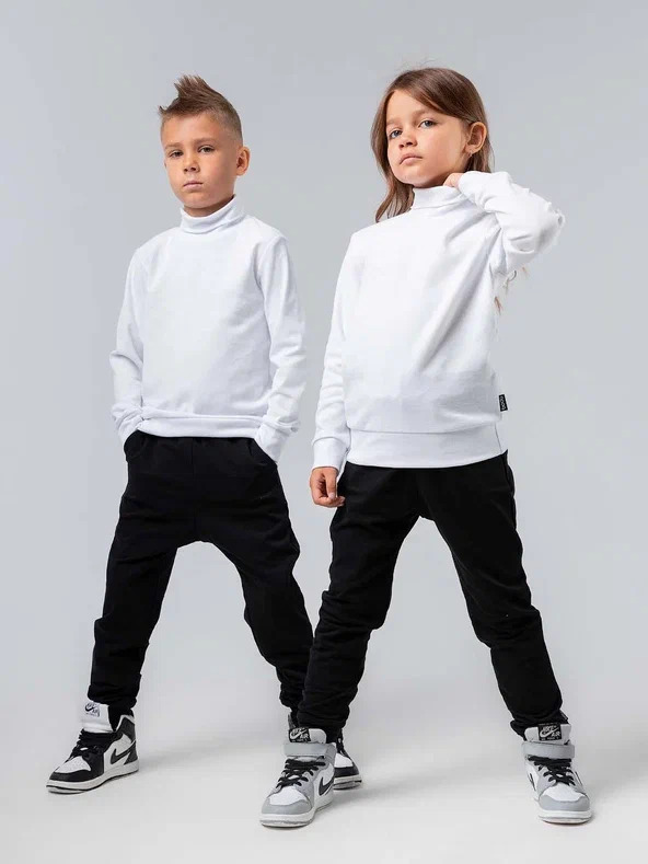 Joggers 6-414u - Cotton-lycra Blend, Semi-close Fit, Elastic Waist, Black Color | Soft Fabric, Durable, Easy Care, Cuffs, Pockets