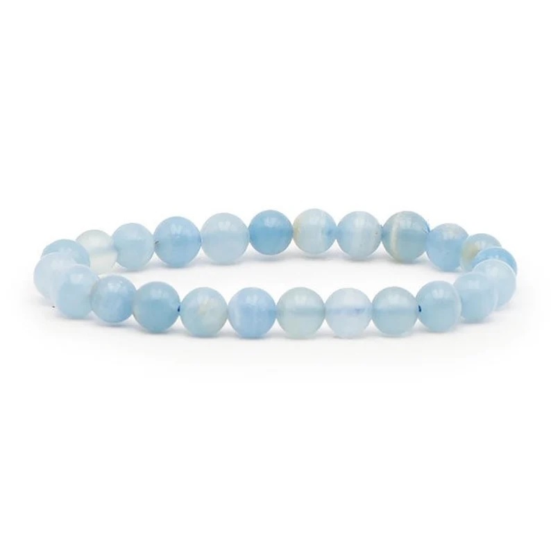 Blue Calcite Bracelet - Shape: Round