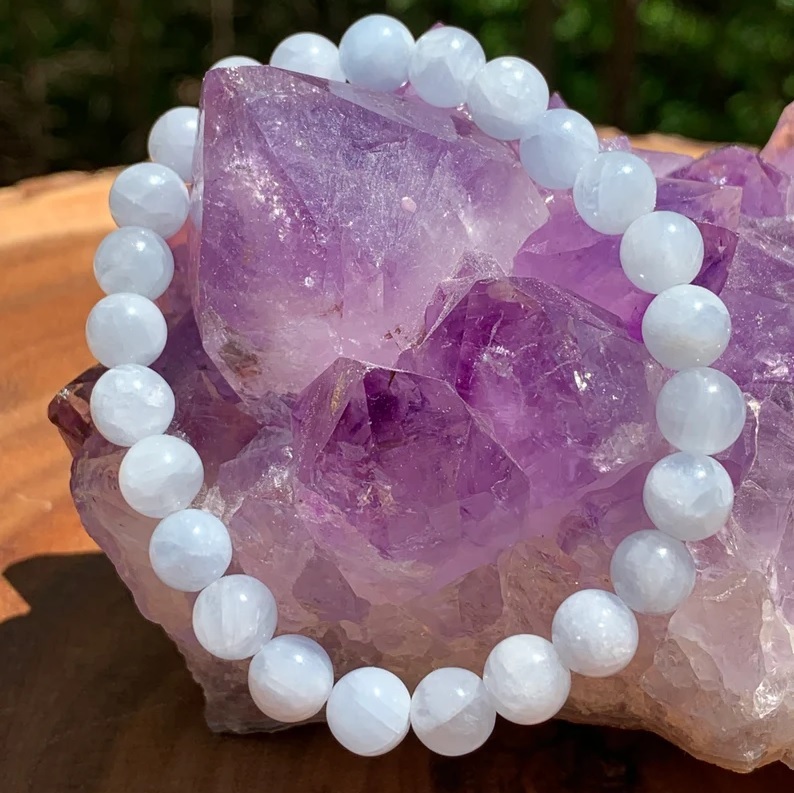 Blue Calcite Bracelet - Shape: Round