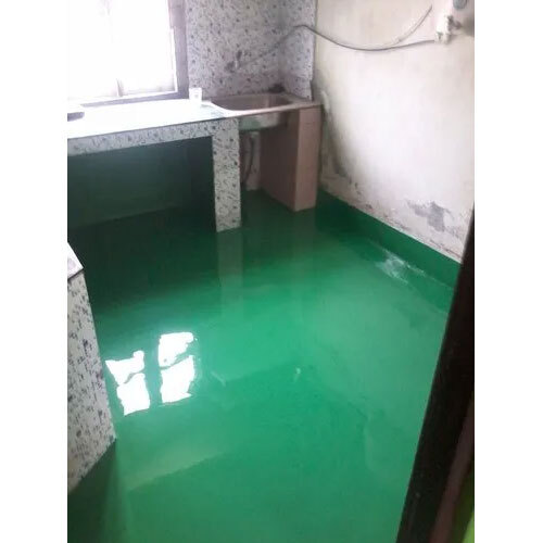 Residential Epoxy Flooring - Waterproof Indoor Use, 500 Sq. Ft. Minimum Area , Green Color Finish with Labour & Material Services