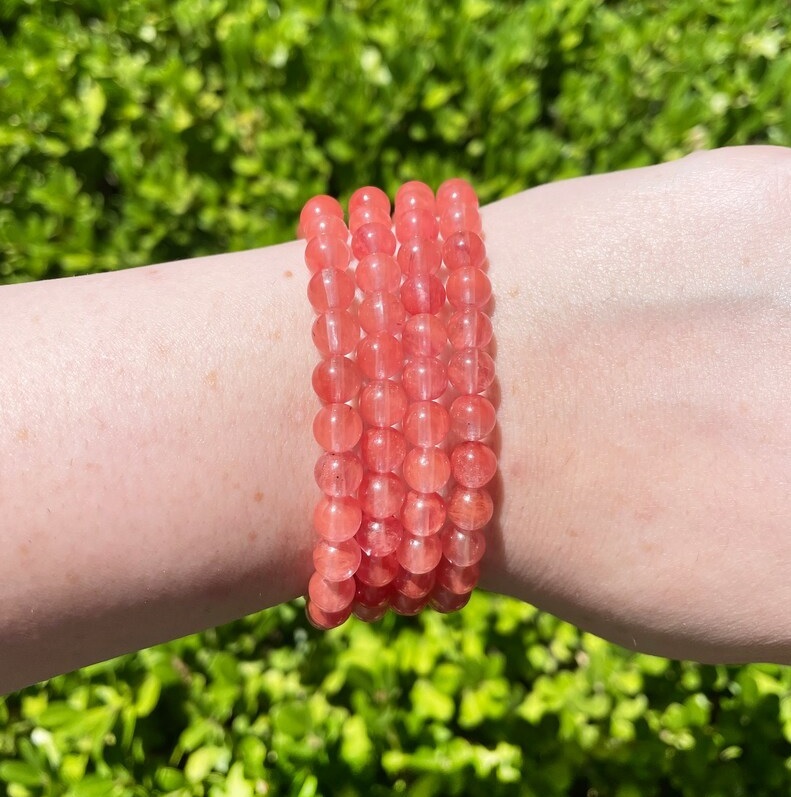 Cherry Quartz Bracelet - Shape: Round