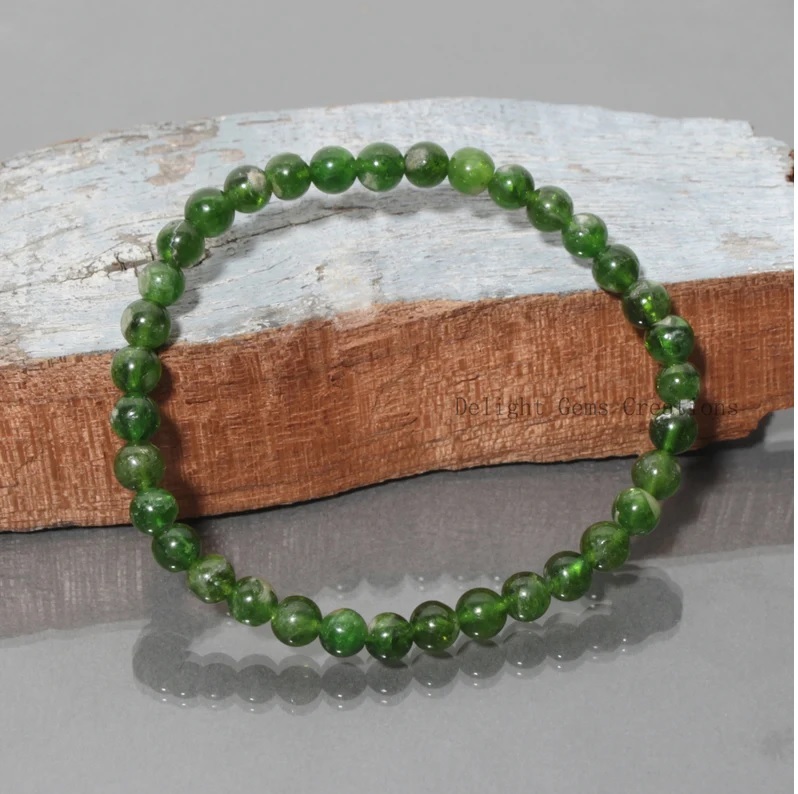 Chrome Diopside Bracelet - Shape: Round