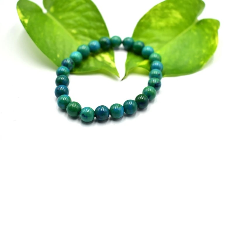 Chrysocolla Bracelet - Shape: Round