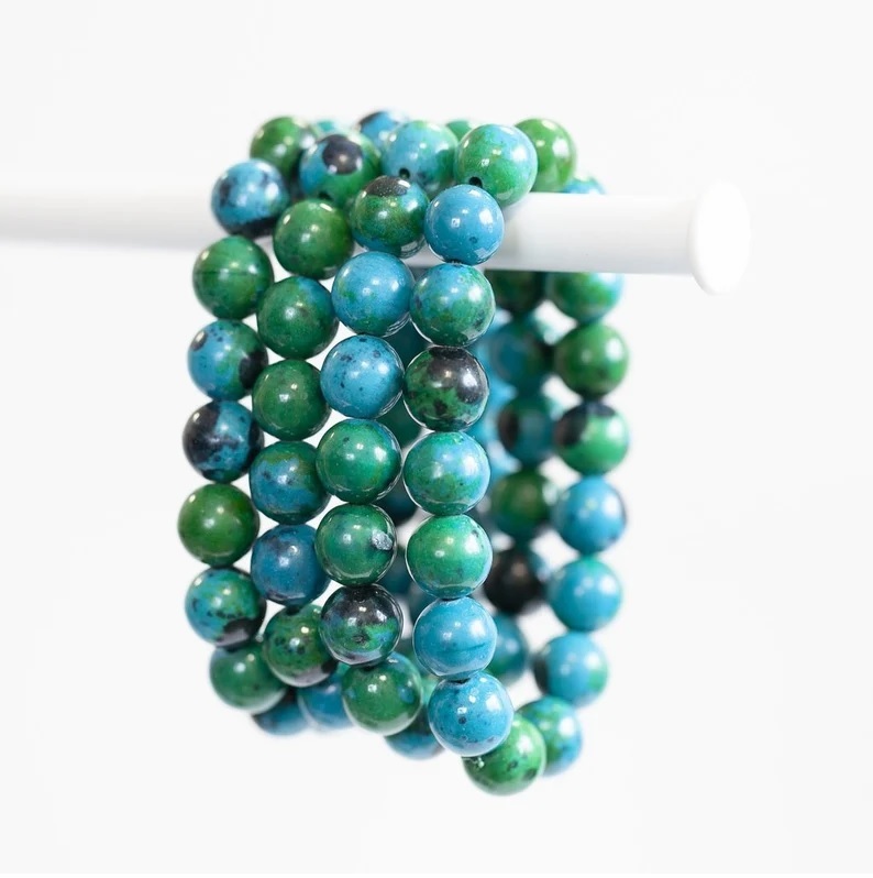 Chrysocolla Bracelet - Shape: Round