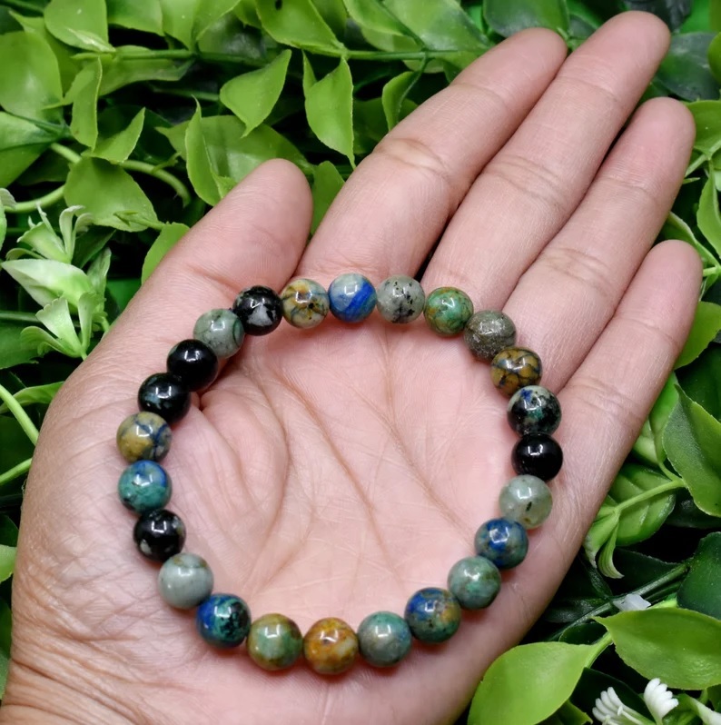 Chrysocolla Bracelet - Shape: Round