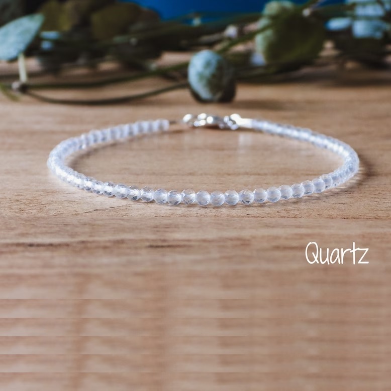 Coated Quartz Bracelet - Round Transparent Gemstone, Free Size Adjustable Bead Charm Jewelry For Healing Chakra